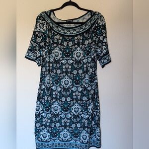 Max Edition Black and Green Patterned Dress Size XLP